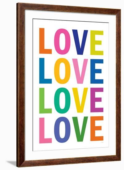 Love (Colorful, White)-null-Framed Art Print