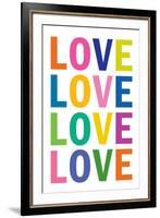 Love (Colorful, White)-null-Framed Art Print