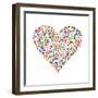 Love Concept; Heart Made of People. People are Made of All Flags from the World.-hibrida13-Framed Premium Giclee Print
