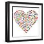 Love Concept; Heart Made of People. People are Made of All Flags from the World.-hibrida13-Framed Art Print