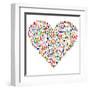 Love Concept; Heart Made of People. People are Made of All Flags from the World.-hibrida13-Framed Art Print