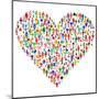 Love Concept; Heart Made of People. People are Made of All Flags from the World.-hibrida13-Mounted Art Print