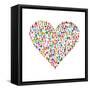 Love Concept; Heart Made of People. People are Made of All Flags from the World.-hibrida13-Framed Stretched Canvas