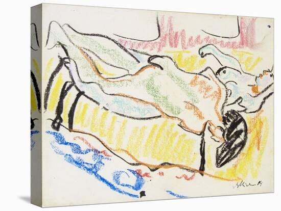 Love Couple in Studio (Two Nude), 1908-1909-Ernst Ludwig Kirchner-Stretched Canvas