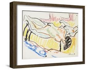 Love Couple in Studio (Two Nude), 1908-1909-Ernst Ludwig Kirchner-Framed Giclee Print