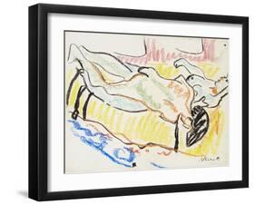 Love Couple in Studio (Two Nude), 1908-1909-Ernst Ludwig Kirchner-Framed Giclee Print