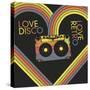 Love Disco, Love Retro. Vintage Poster Design Template. Raster Version, Vector File Available in Po-pashabo-Stretched Canvas