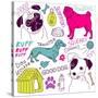 Love Dogs! Vector Doodles Set-Alisa Foytik-Stretched Canvas