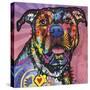 Love Face, Dogs, Pets, Pop Art, Pink, Sun Ray, Stencils, Happy, Expecting, Looking for a treat-Russo Dean-Stretched Canvas