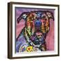 Love Face, Dogs, Pets, Pop Art, Pink, Sun Ray, Stencils, Happy, Expecting, Looking for a treat-Russo Dean-Framed Giclee Print