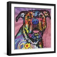 Love Face, Dogs, Pets, Pop Art, Pink, Sun Ray, Stencils, Happy, Expecting, Looking for a treat-Russo Dean-Framed Giclee Print