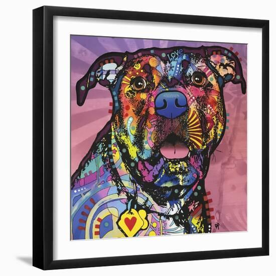 Love Face, Dogs, Pets, Pop Art, Pink, Sun Ray, Stencils, Happy, Expecting, Looking for a treat-Russo Dean-Framed Giclee Print