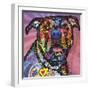 Love Face, Dogs, Pets, Pop Art, Pink, Sun Ray, Stencils, Happy, Expecting, Looking for a treat-Russo Dean-Framed Giclee Print