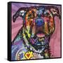 Love Face, Dogs, Pets, Pop Art, Pink, Sun Ray, Stencils, Happy, Expecting, Looking for a treat-Russo Dean-Framed Stretched Canvas