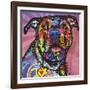 Love Face, Dogs, Pets, Pop Art, Pink, Sun Ray, Stencils, Happy, Expecting, Looking for a treat-Russo Dean-Framed Giclee Print