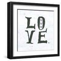 Love Gray Hearts-Kellie Day-Framed Art Print