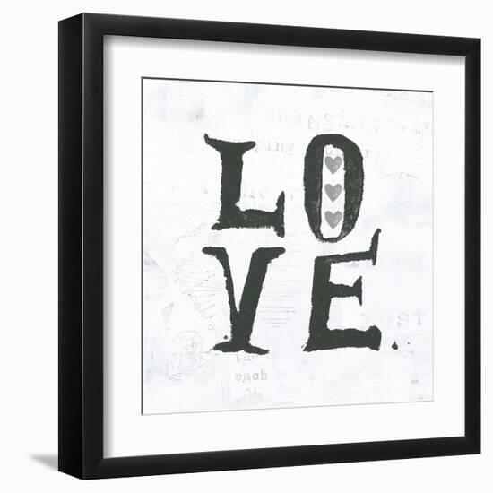 Love Gray Hearts-Kellie Day-Framed Art Print