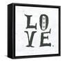 Love Gray Hearts-Kellie Day-Framed Stretched Canvas