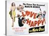 Love Happy, Marilyn Monroe, Marion Hutton, Harpo Marx, Groucho Marx, Chico Marx, 1949-null-Stretched Canvas