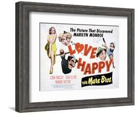 Love Happy, Marilyn Monroe, Marion Hutton, Harpo Marx, Groucho Marx, Chico Marx, 1949-null-Framed Art Print