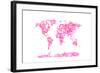 Love Hearts Map of the World Map-Michael Tompsett-Framed Art Print