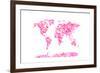 Love Hearts Map of the World Map-Michael Tompsett-Framed Art Print