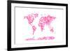 Love Hearts Map of the World Map-Michael Tompsett-Framed Art Print