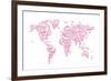 Love Hearts Map of the World Map-Michael Tompsett-Framed Art Print