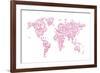 Love Hearts Map of the World Map-Michael Tompsett-Framed Art Print