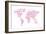 Love Hearts Map of the World Map-Michael Tompsett-Framed Art Print