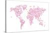 Love Hearts Map of the World Map-Michael Tompsett-Stretched Canvas