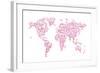 Love Hearts Map of the World Map-Michael Tompsett-Framed Art Print