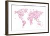 Love Hearts Map of the World Map-Michael Tompsett-Framed Art Print