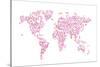 Love Hearts Map of the World Map-Michael Tompsett-Stretched Canvas