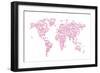 Love Hearts Map of the World Map-Michael Tompsett-Framed Premium Giclee Print