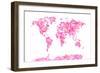 Love Hearts Map of the World Map-Michael Tompsett-Framed Art Print