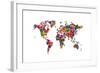 Love Hearts Map of the World-Michael Tompsett-Framed Art Print