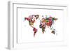 Love Hearts Map of the World-Michael Tompsett-Framed Art Print