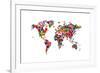 Love Hearts Map of the World-Michael Tompsett-Framed Art Print