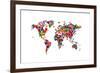 Love Hearts Map of the World-Michael Tompsett-Framed Art Print