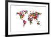 Love Hearts Map of the World-Michael Tompsett-Framed Art Print