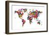 Love Hearts Map of the World-Michael Tompsett-Framed Premium Giclee Print