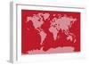 Love Hearts Map of the World-Michael Tompsett-Framed Art Print