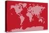 Love Hearts Map of the World-Michael Tompsett-Stretched Canvas