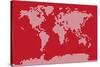 Love Hearts Map of the World-Michael Tompsett-Stretched Canvas