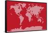 Love Hearts Map of the World-Michael Tompsett-Framed Stretched Canvas