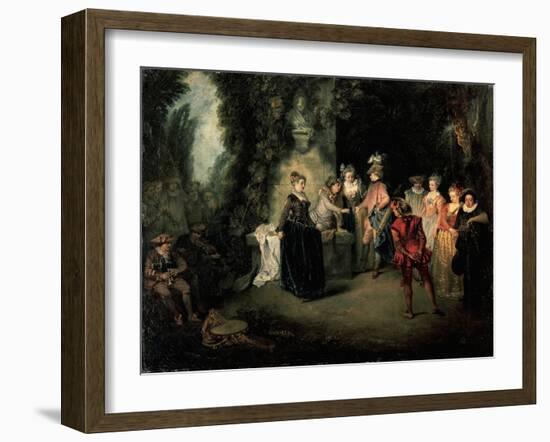 Love in French Theatre-Jean-Antoine Watteau-Framed Giclee Print