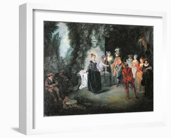 Love in French Theatre-Jean-Antoine Watteau-Framed Giclee Print