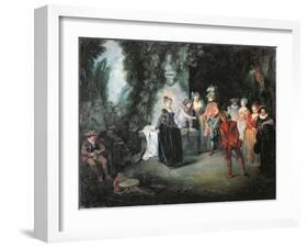 Love in French Theatre-Jean-Antoine Watteau-Framed Giclee Print