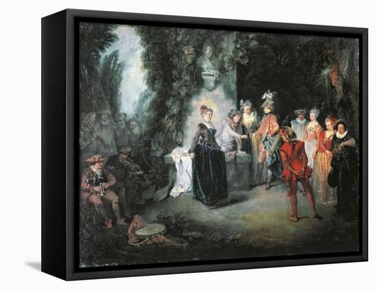 Love in French Theatre-Jean-Antoine Watteau-Framed Stretched Canvas